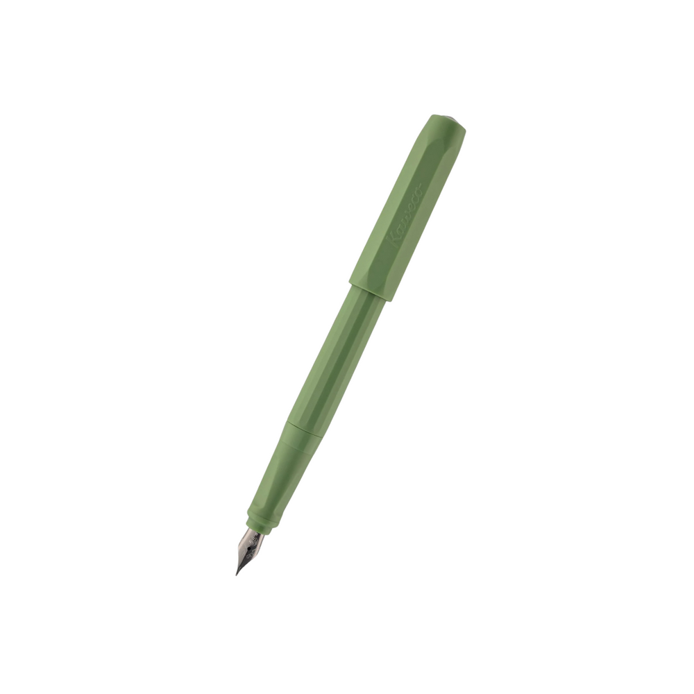 Kaweco Perkeo Fountain Pen - Jungle Green — uncapped with cap posted