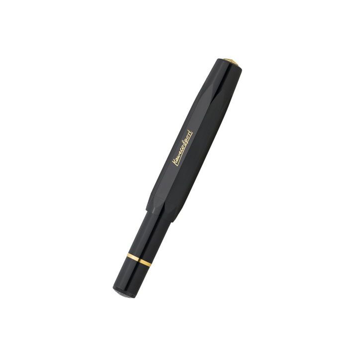 Kaweco Piston Sport Classic Fountain Pen - Black with Gold Nib — nib close-up