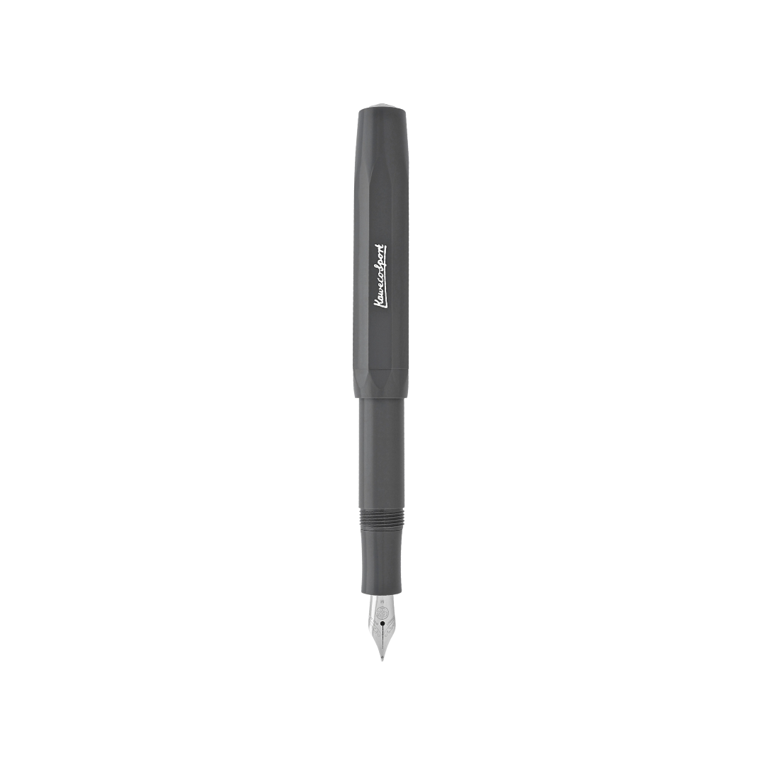 Kaweco Skyline Sport Fountain Pen - Gray — writing at an angle
