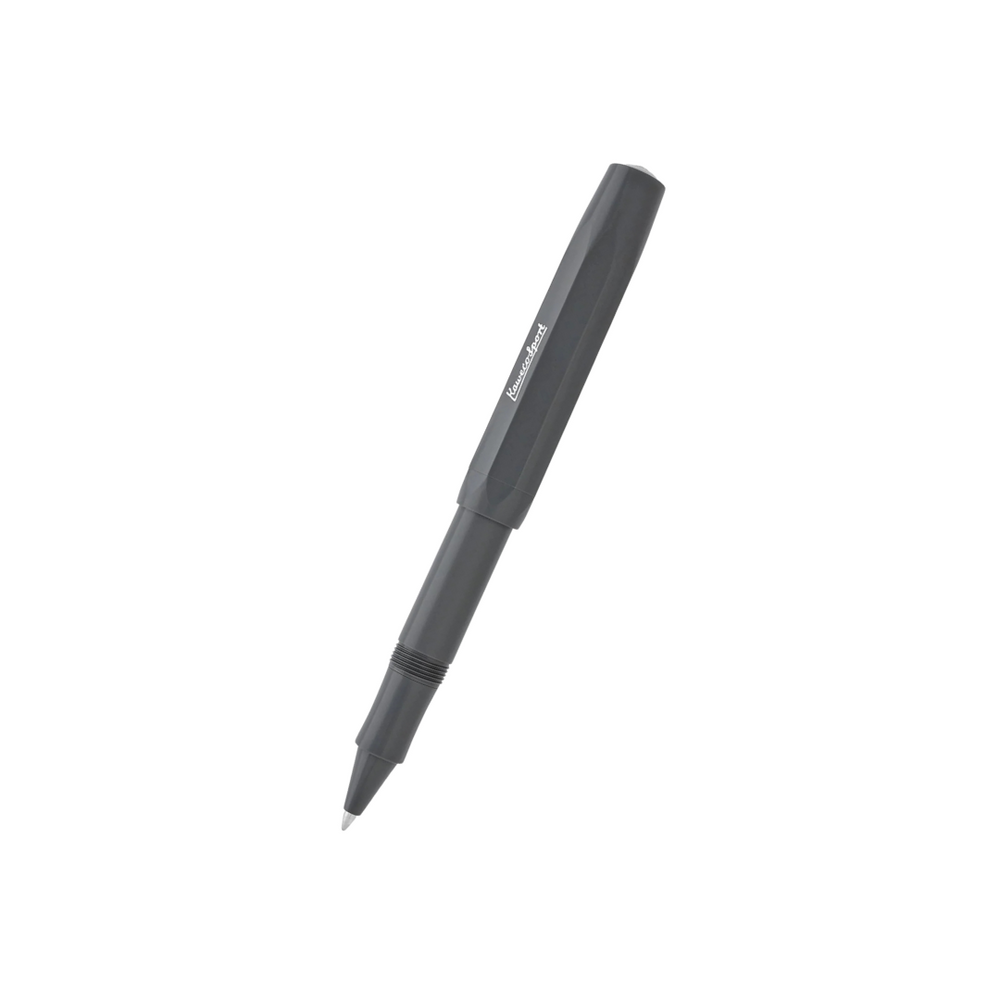 Kaweco Skyline Sport Gel Rollerball Pen - Gray — uncapped with cap posted