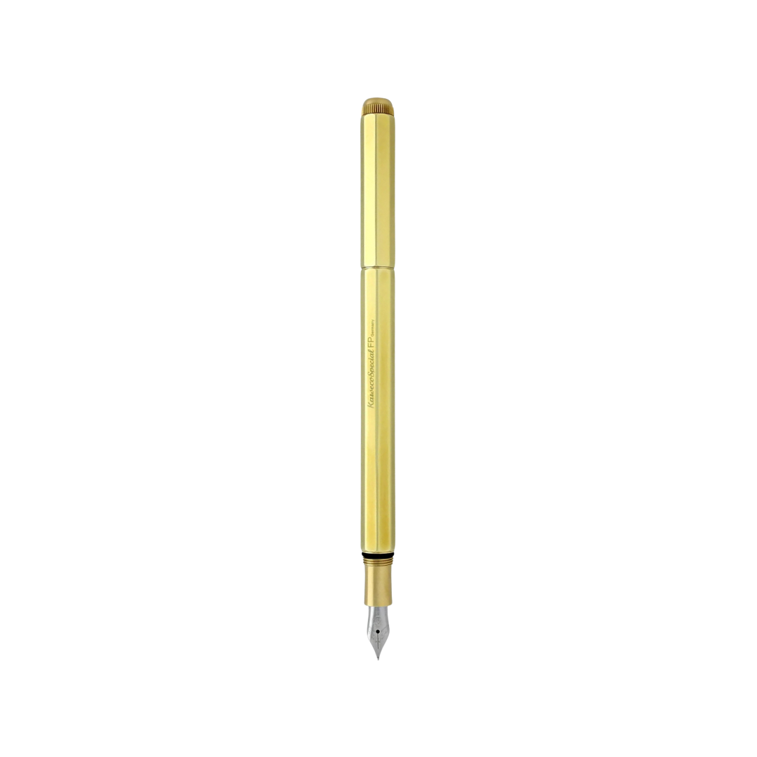Kaweco Special Fountain Pen - Brass — writing at an angle