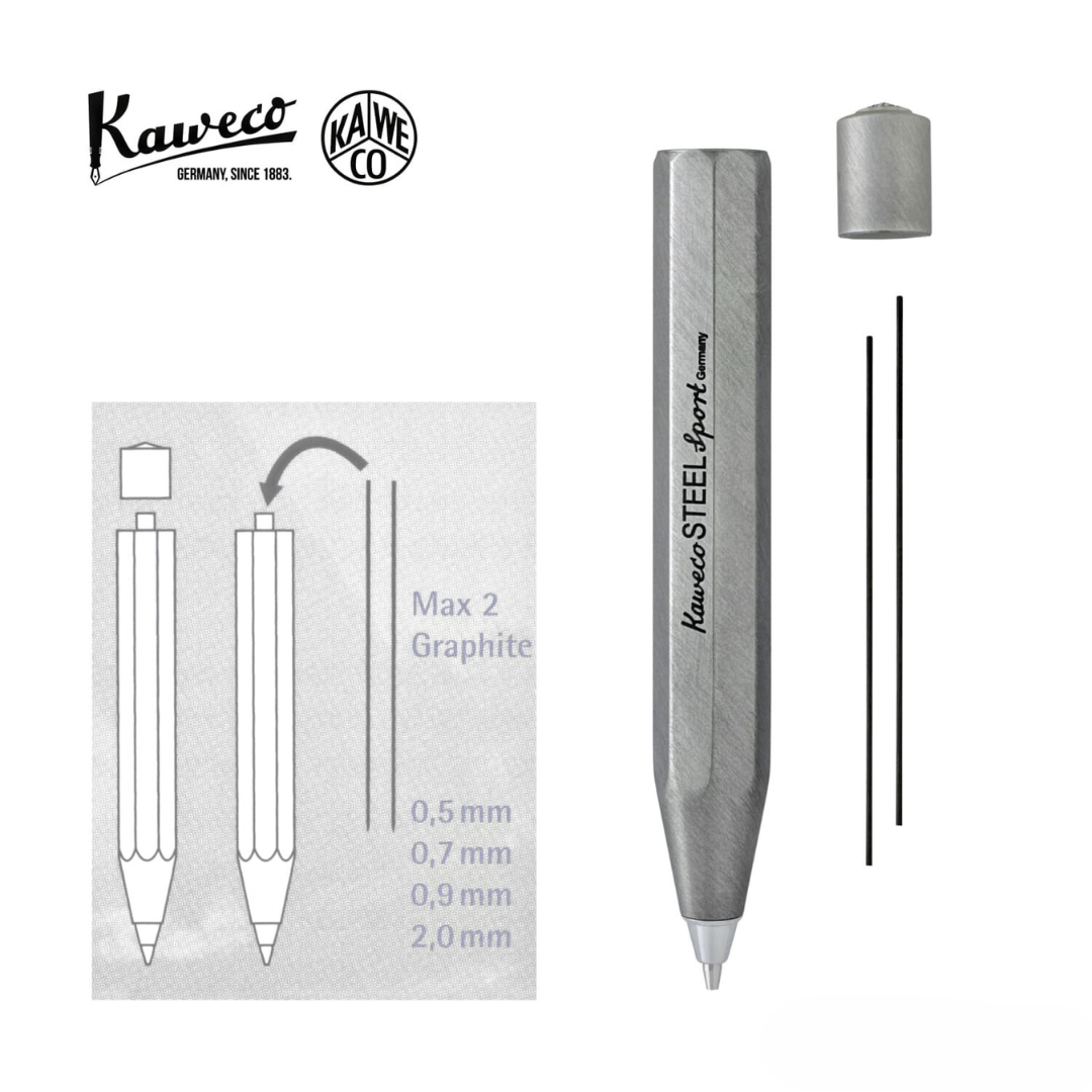 Kaweco Steel Sport Mechanical Pencil — writing at an angle