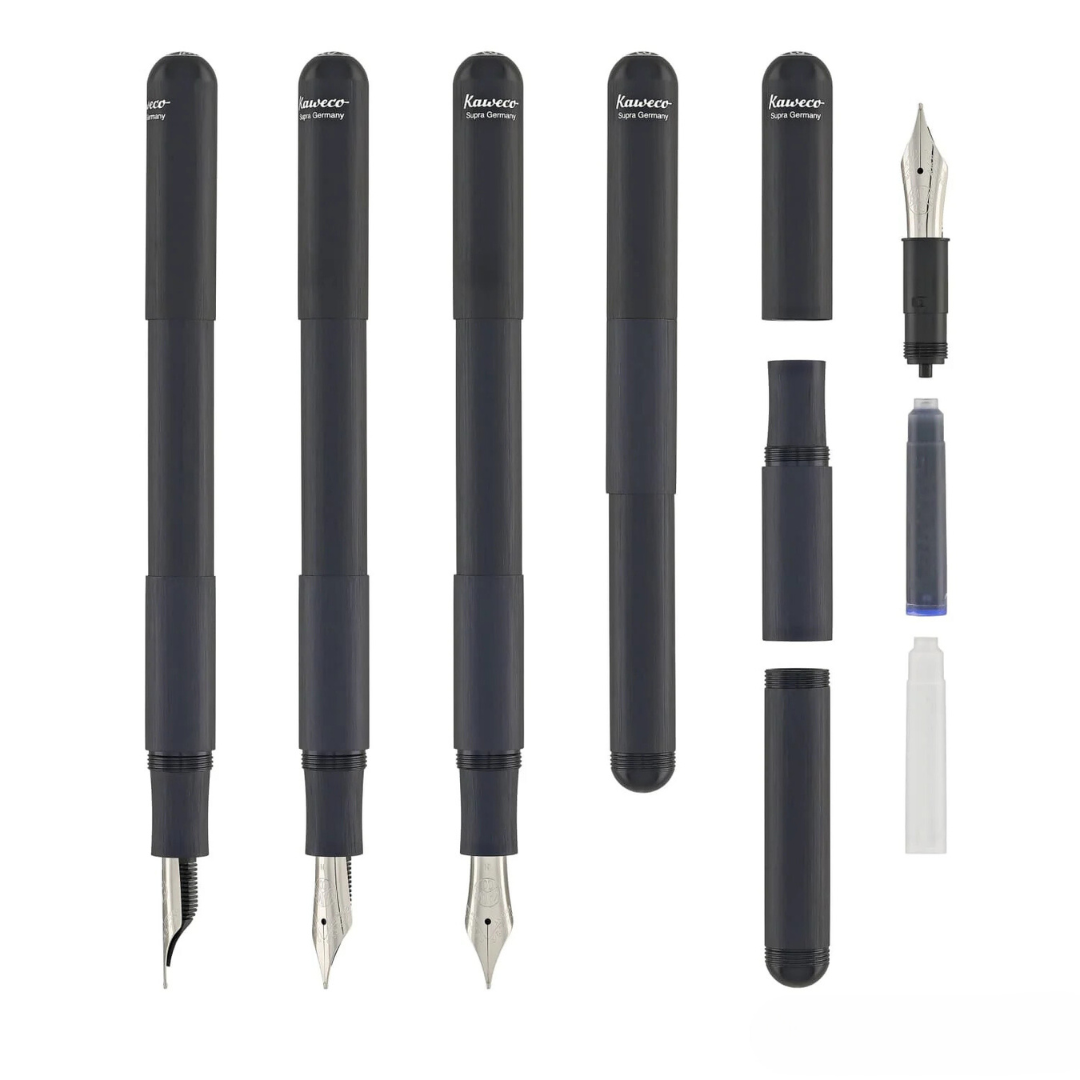 Kaweco Supra Fountain Pen - Black — flat lay