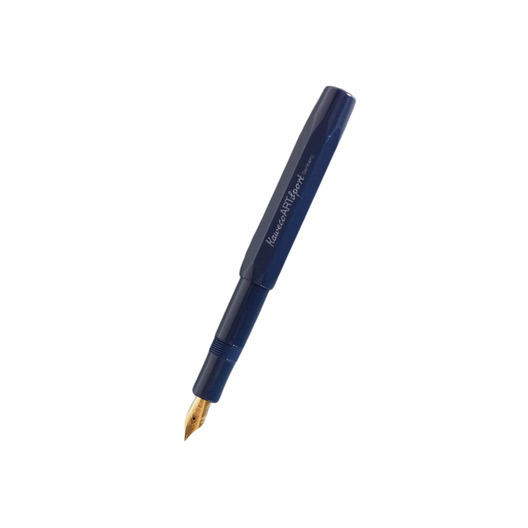Kaweco Art Sport Fountain Pen Dark Blue Limited Edition 2018 Gold — Kaweco fountain pen — precision nib writing instrument, at Cityluxe Singapore stationery store
