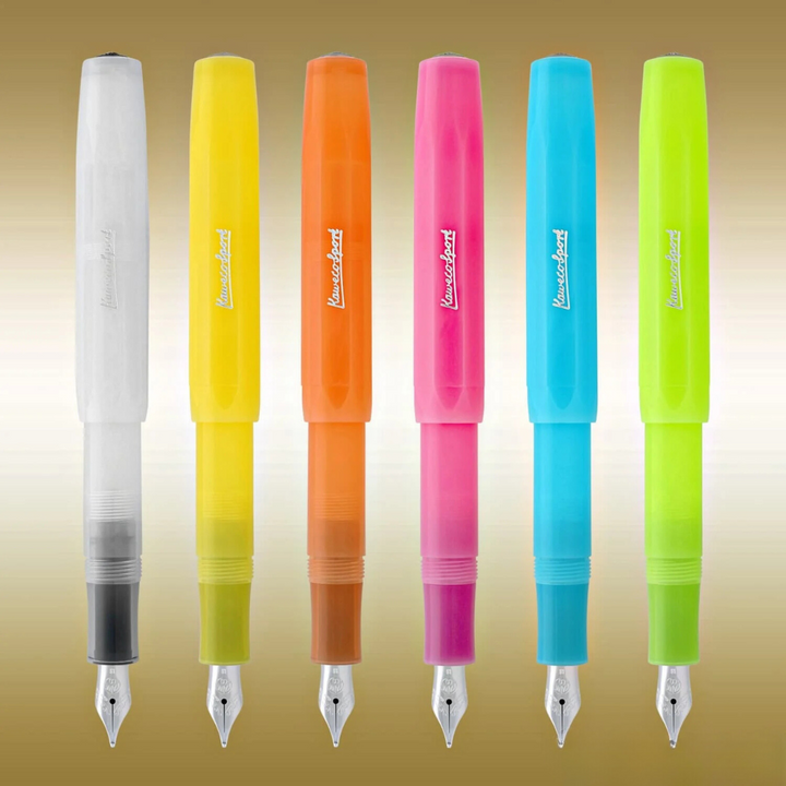 Kaweco Frosted Sport Fountain Pen - Fine Lime — flat lay