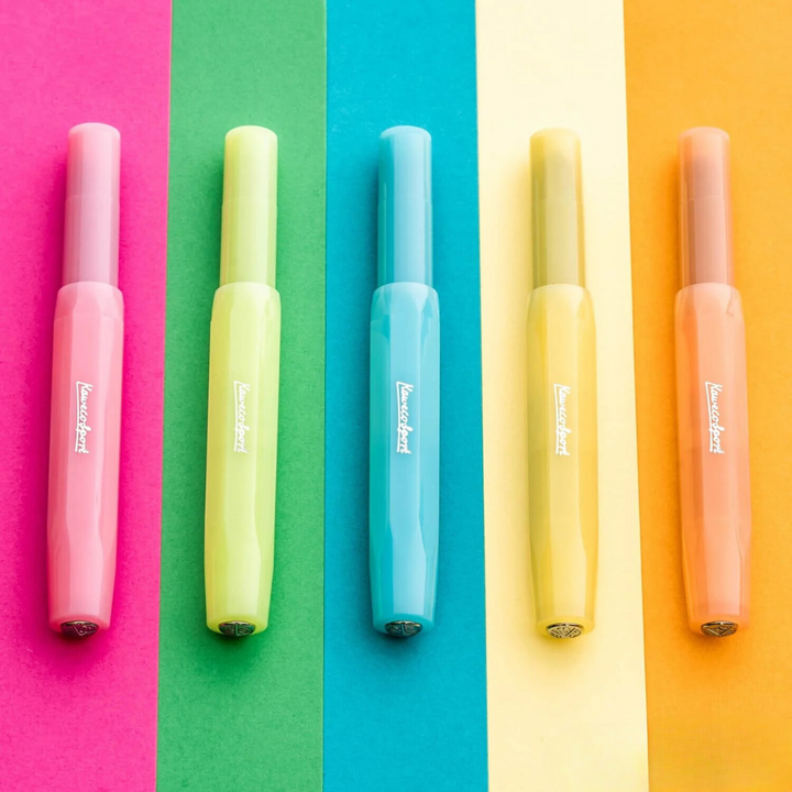 Kaweco Frosted Sport Fountain Pen - Fine Lime — flat lay