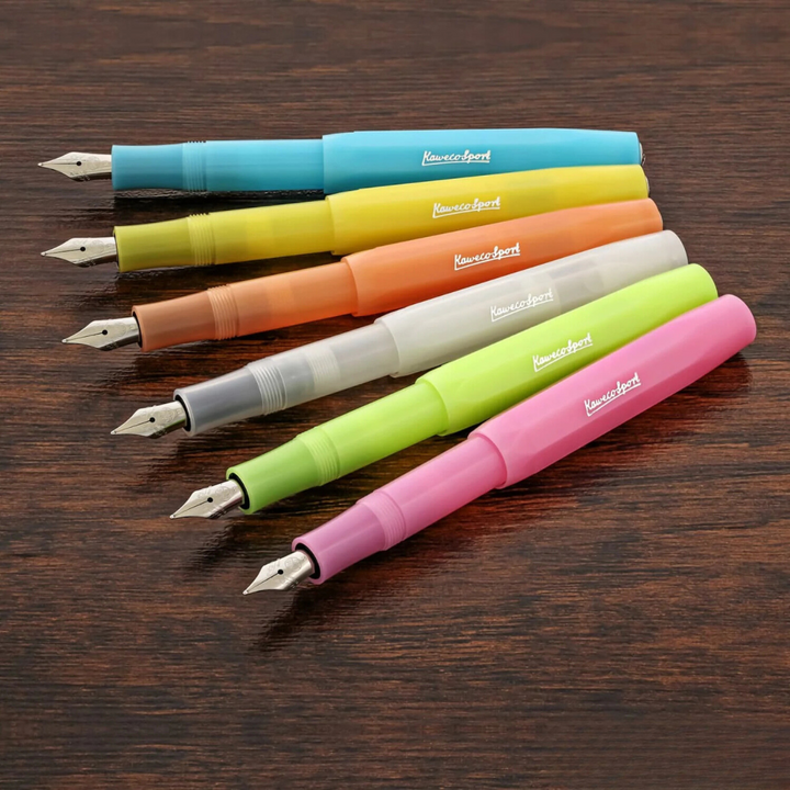 Kaweco Frosted Sport Fountain Pen - Natural Coconut — flat lay