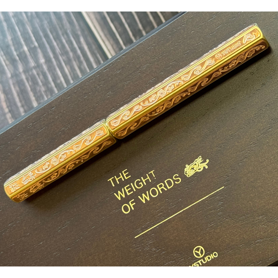 Ystudio Classic Renaissance Kazari Kanagu Fountain Pen - Dragon [Pre-Order] — flat lay