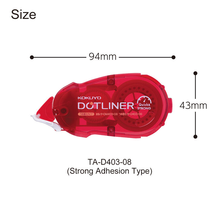Kokuyo Dotliner Tape Glue Refill Strongly Stick - Red — with packaging