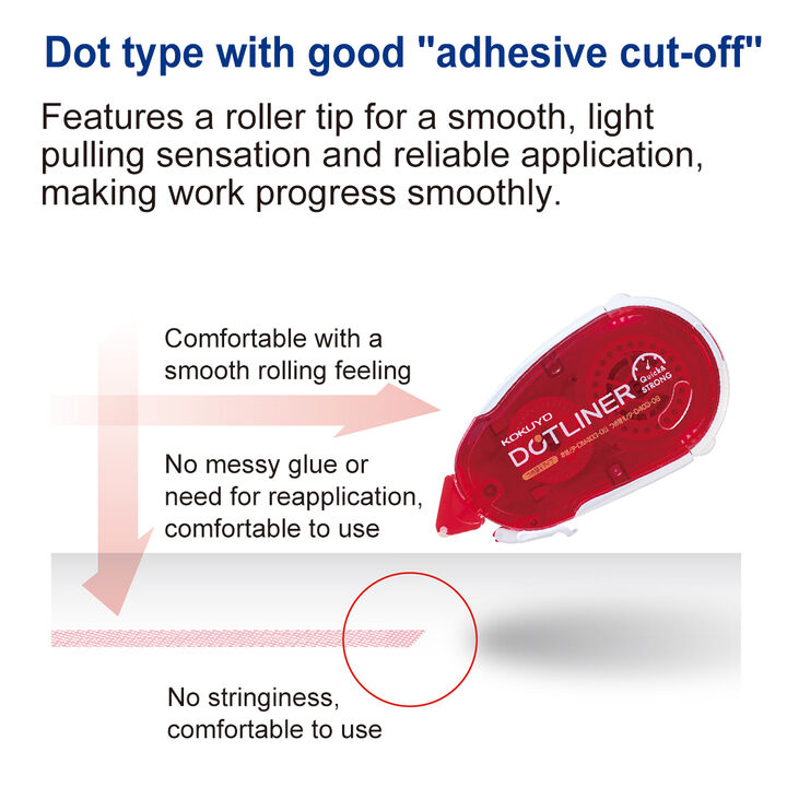 Kokuyo Dotliner Tape Glue Refill Strongly Stick - Red — flat lay