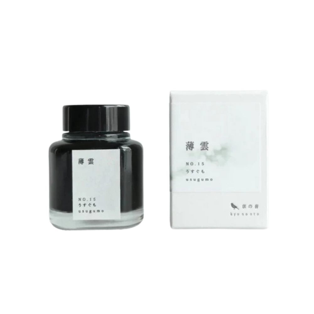 Kyoto Ink Kyo-no-oto 40ml Bottled Ink - Usugumo — bottle at angle