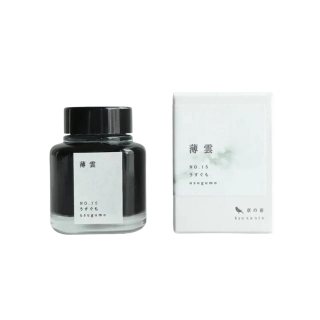 Kyoto Ink Kyo-no-oto 40ml Bottled Ink - Usugumo — bottle at angle
