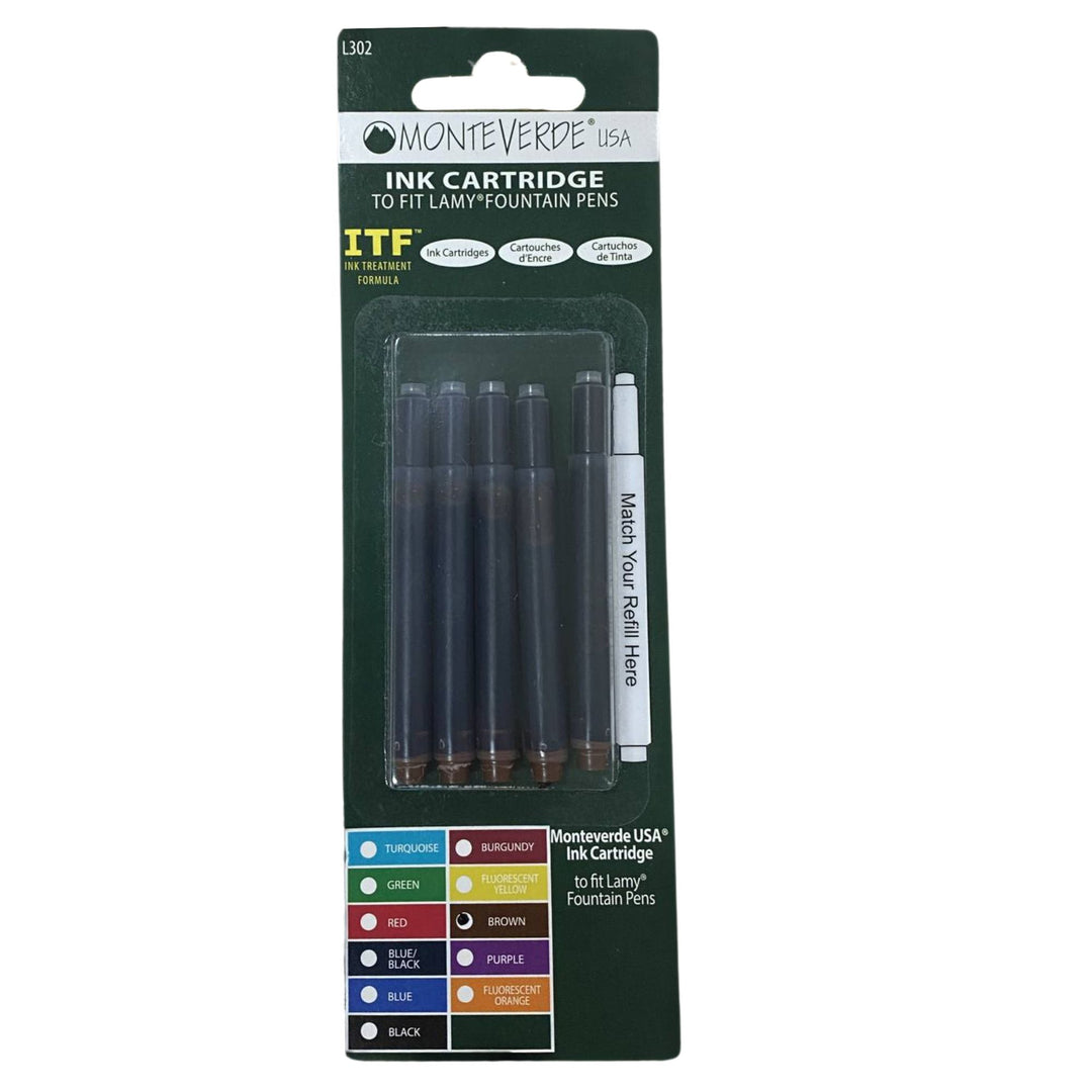 Monteverde Ink Cartridge For Lamy Fountain Pen Brown — bottle at angle