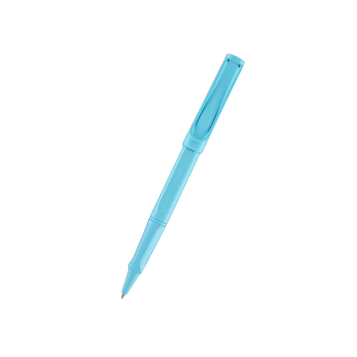 LAMY Safari Deelite Rollerball Pen -  Aqua Sky (Special Edition) — uncapped with cap posted