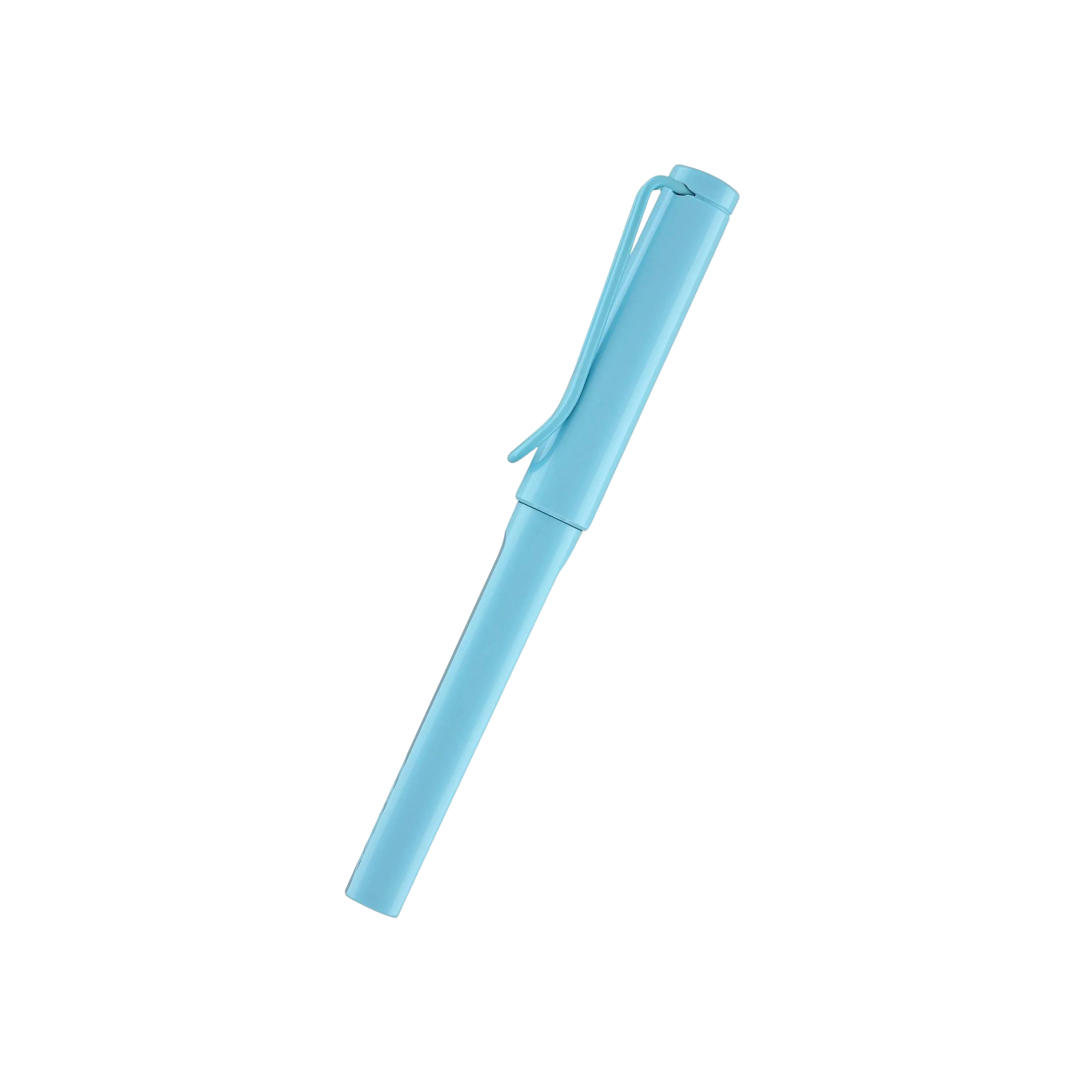 LAMY Safari Deelite Rollerball Pen -  Aqua Sky (Special Edition) — writing at an angle