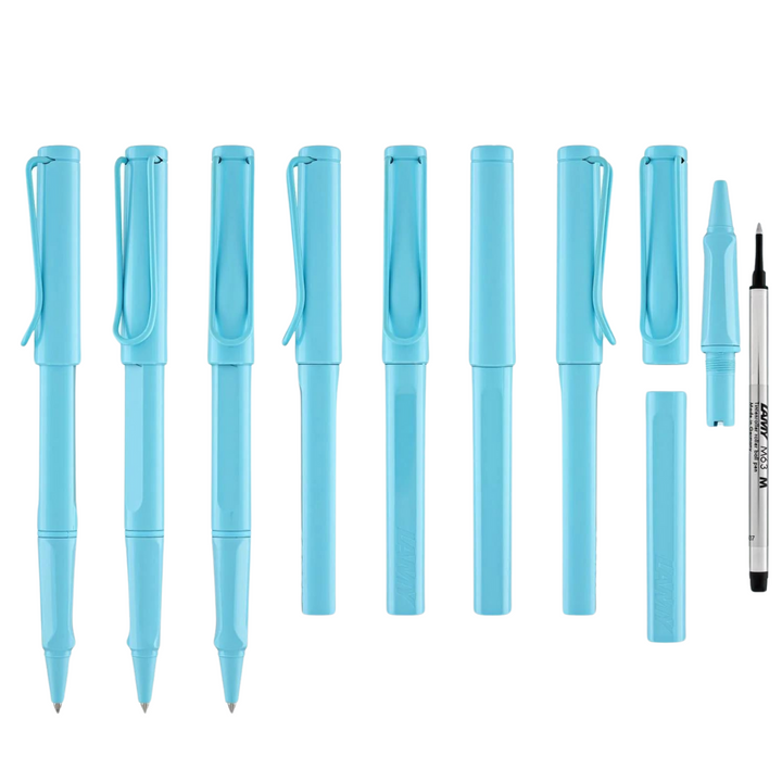LAMY Safari Deelite Rollerball Pen -  Aqua Sky (Special Edition) — flat lay