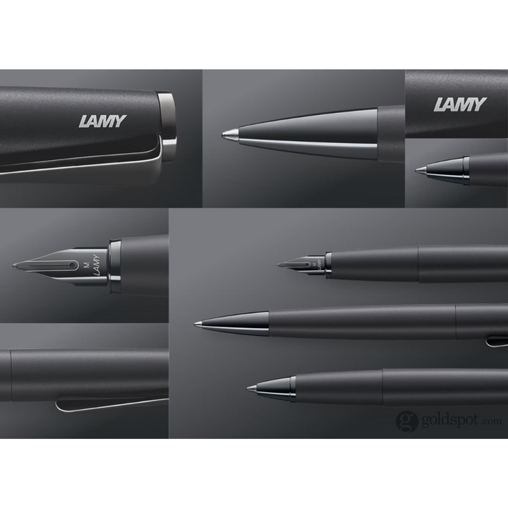 Lamy Studio Lx All Black Ballpoint Pen - Special Edition — writing at an angle