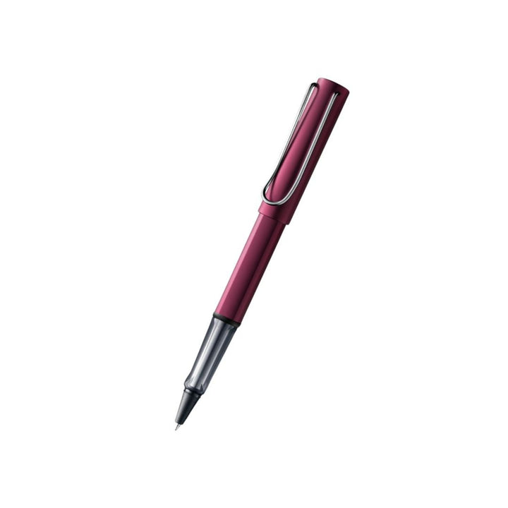 Lamy AL-Star Rollerball Pen Black Purple — writing at an angle