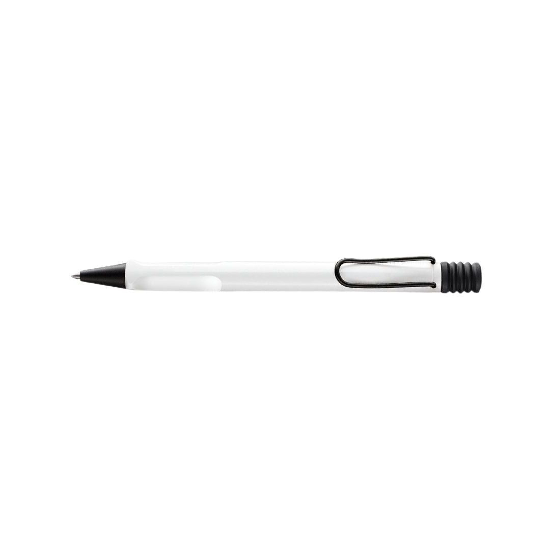 LAMY Safari Ballpoint Pen White with Black Clip - 2022 Special Edition — flat lay