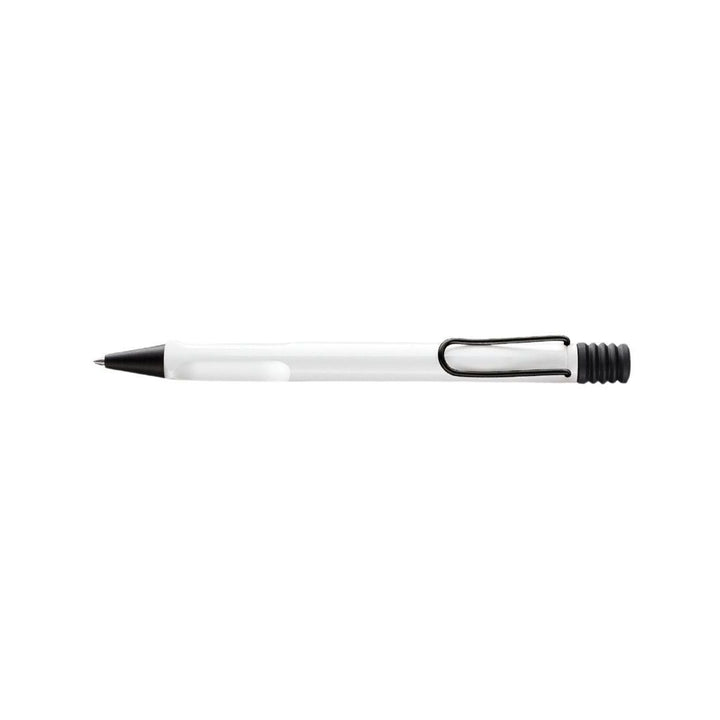 LAMY Safari Ballpoint Pen White with Black Clip - 2022 Special Edition — flat lay