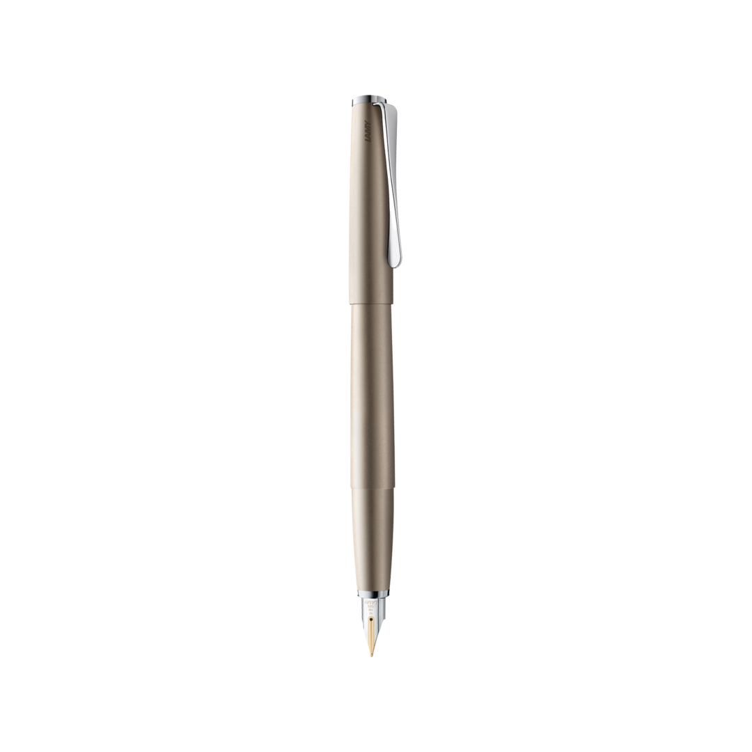 Lamy Studio Fountain Pen Palladium — uncapped with cap posted