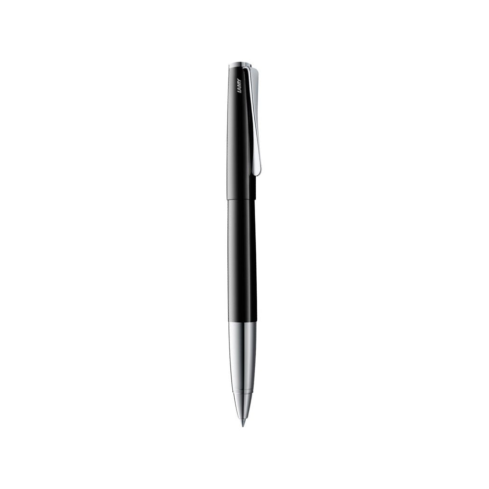 Lamy Studio Rollerball Pen Piano Black — uncapped with cap posted
