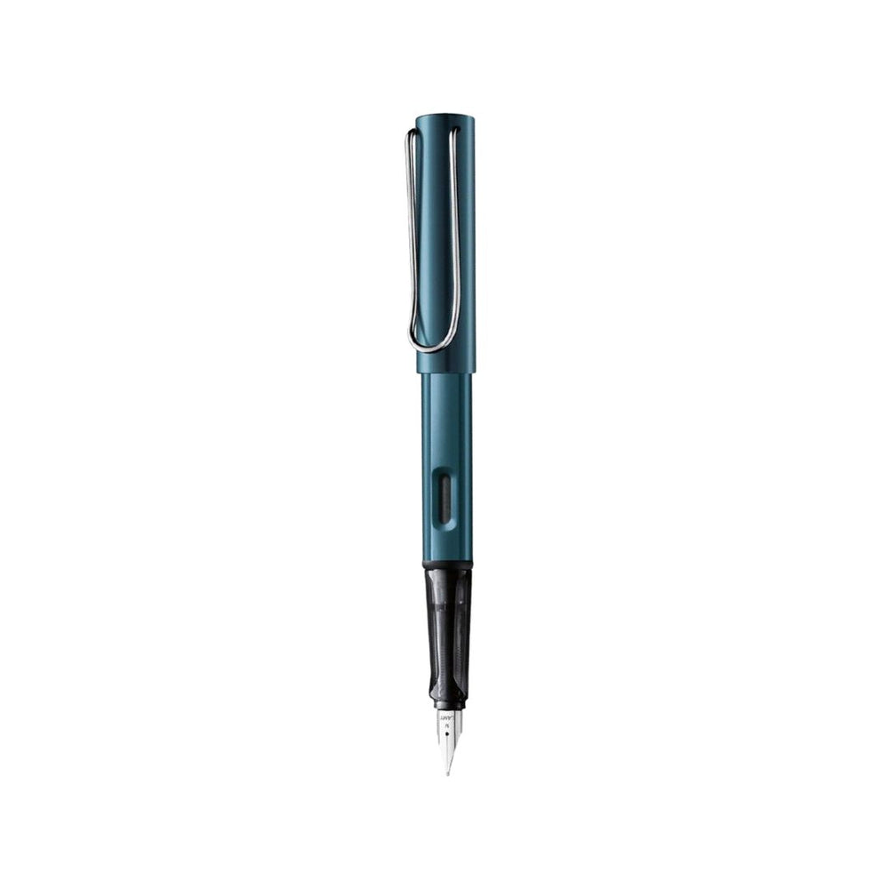 Lamy AL-Star Fountain Pen Petrol (Special Edition) — uncapped with cap posted