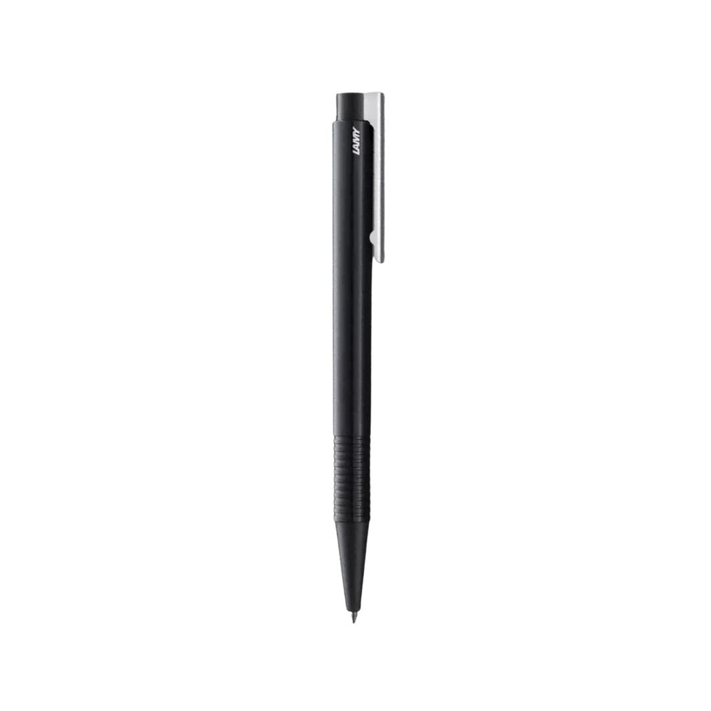 LAMY logo M Ballpoint Pen Black — uncapped with cap posted