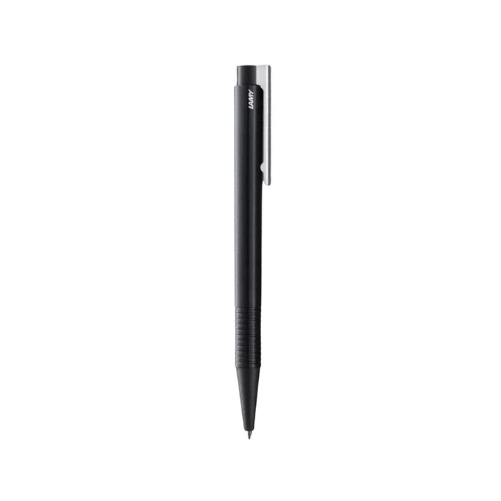LAMY logo M Ballpoint Pen Black — uncapped with cap posted