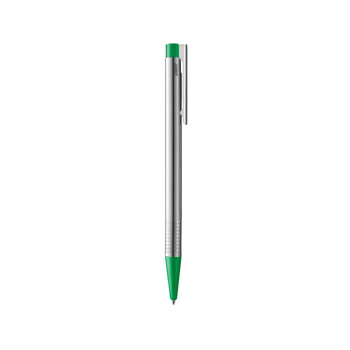 Lamy Logo Ballpoint Pen Matt Green — uncapped with cap posted