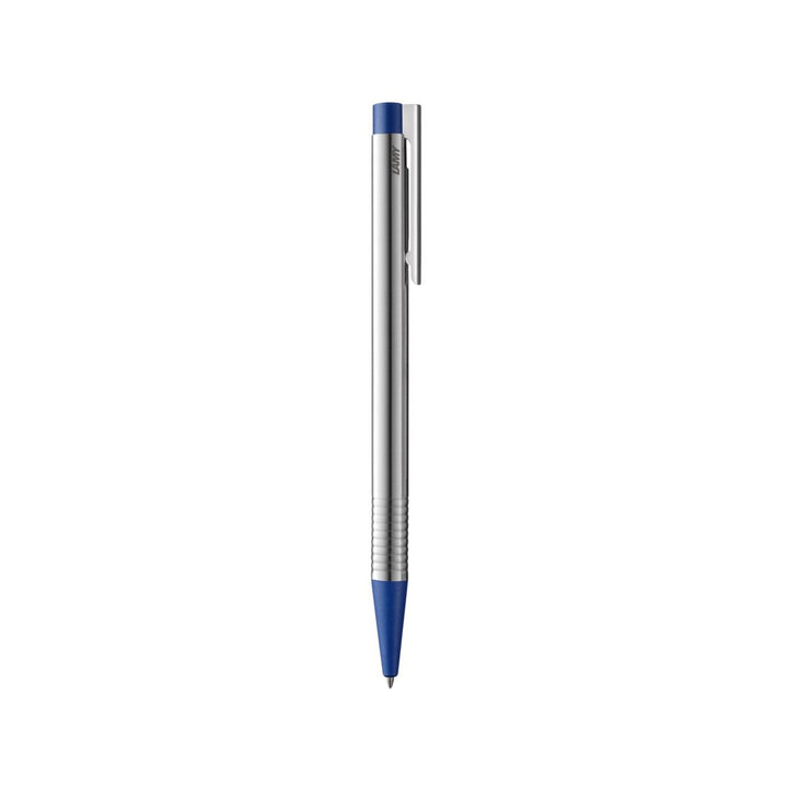 Lamy Logo Ballpoint Pen Matt Blue — uncapped with cap posted