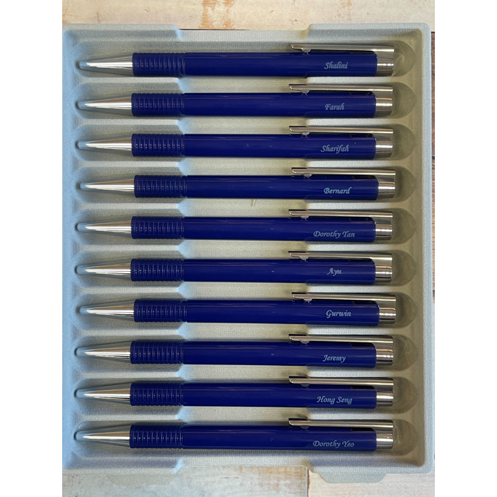 LAMY logo M Ballpoint Pen - Blue — writing at an angle