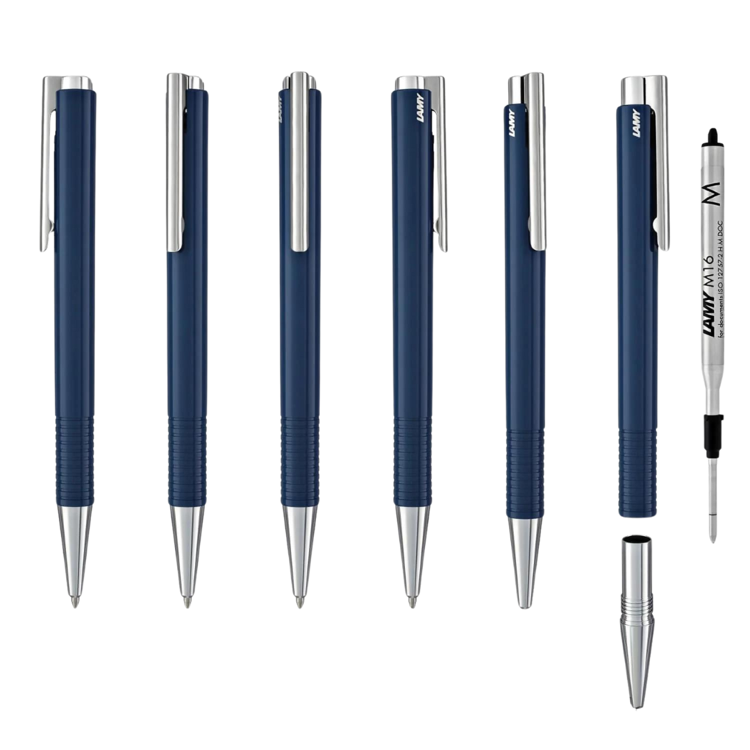 LAMY logo M+ Ballpoint Pen - Blue — flat lay