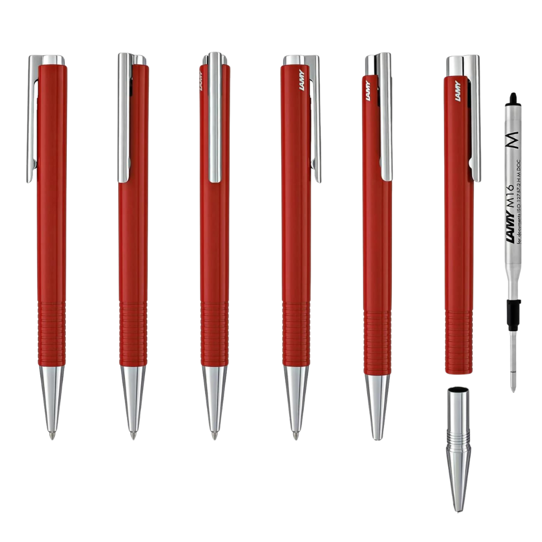LAMY logo M+ Ballpoint Pen Red — flat lay