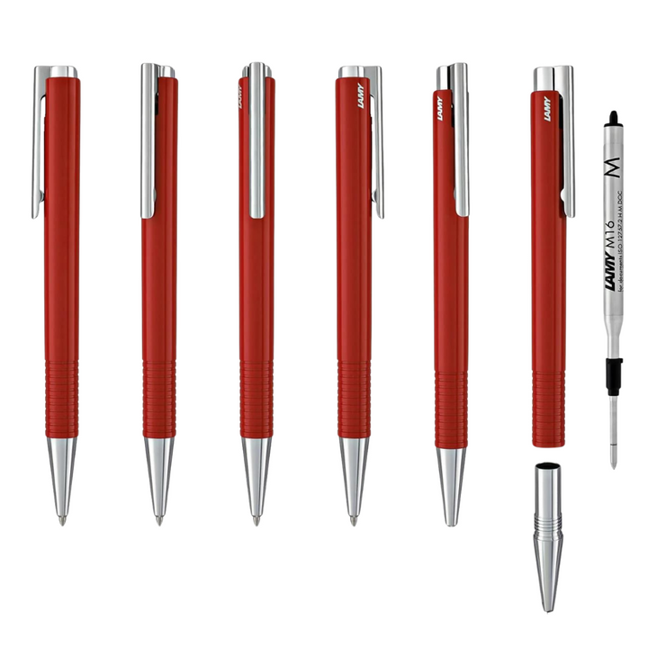 LAMY logo M+ Ballpoint Pen Red — flat lay