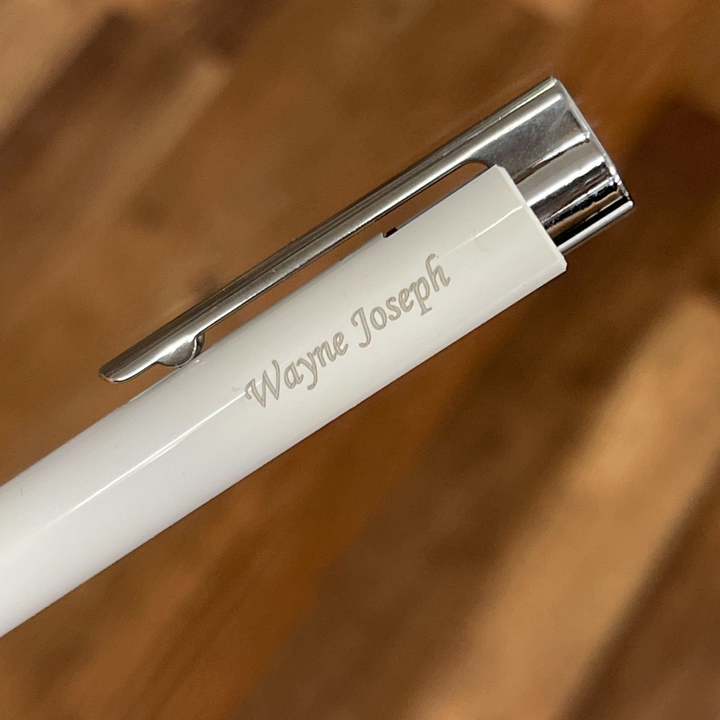LAMY logo M+ Ballpoint Pen White — engraving example