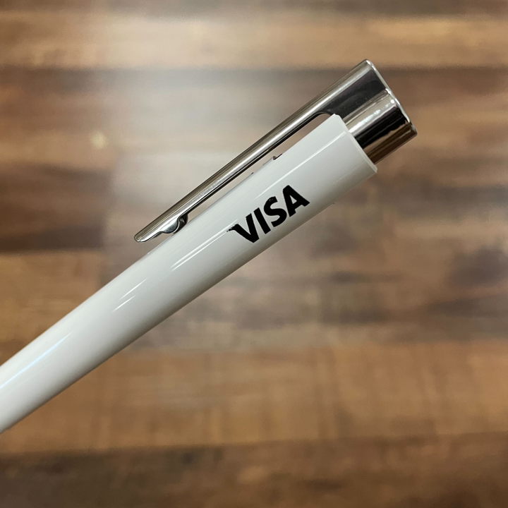 LAMY logo M+ Ballpoint Pen White — writing at an angle