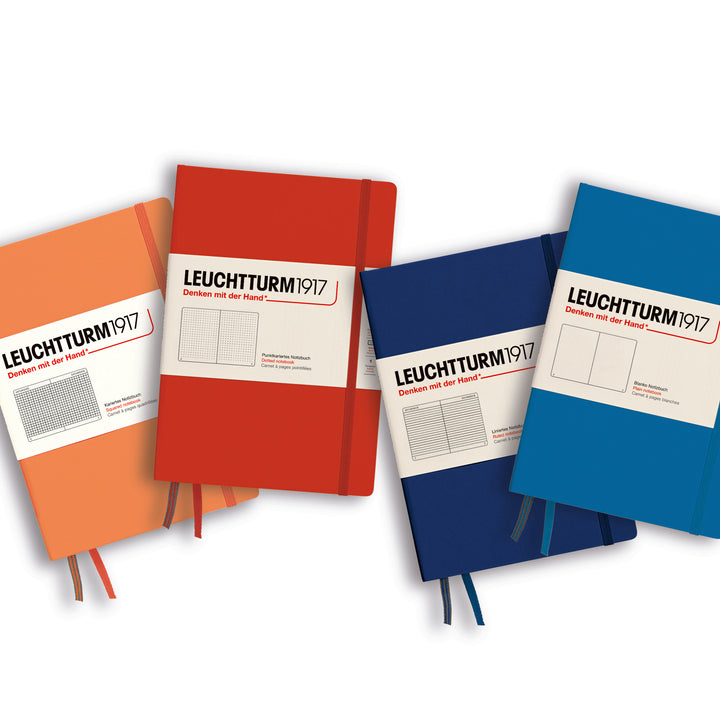 Leuchtturm1917 Recombine A5 Medium Hardcover Notebook - Plain / Lobster — flat lay