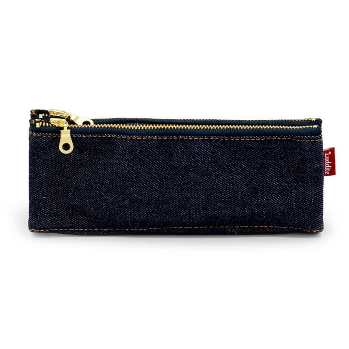 Luddite Authentic Denim Folding Pen Case - Patchwork — tip detail