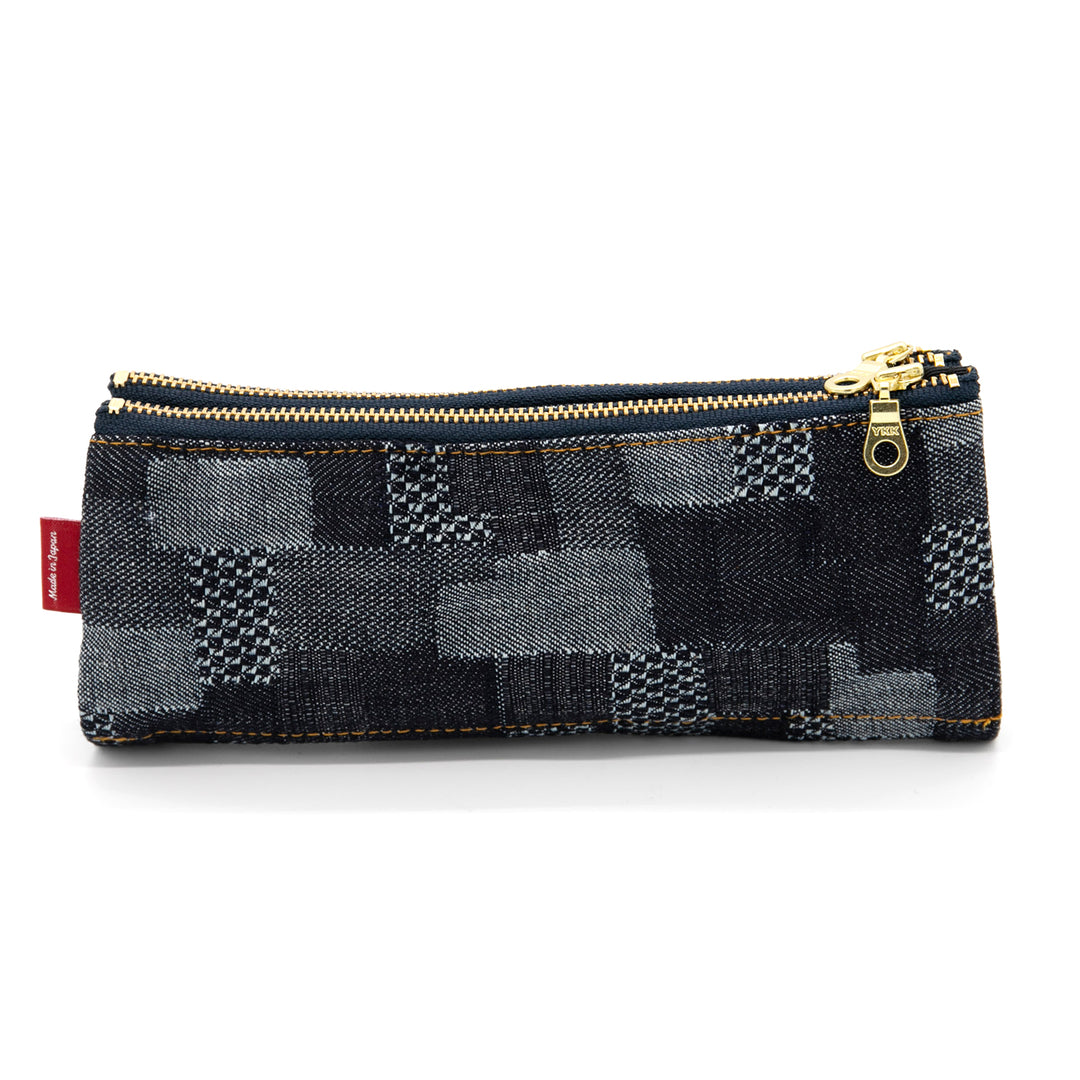 Luddite Authentic Denim Folding Pen Case - Patchwork — lead extended