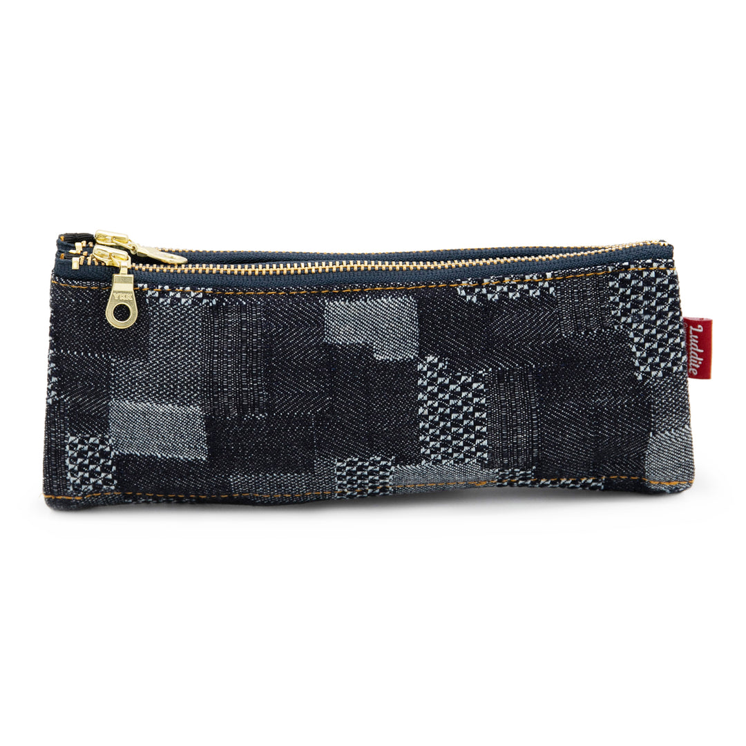 Luddite Authentic Denim Folding Pen Case - Patchwork — capped