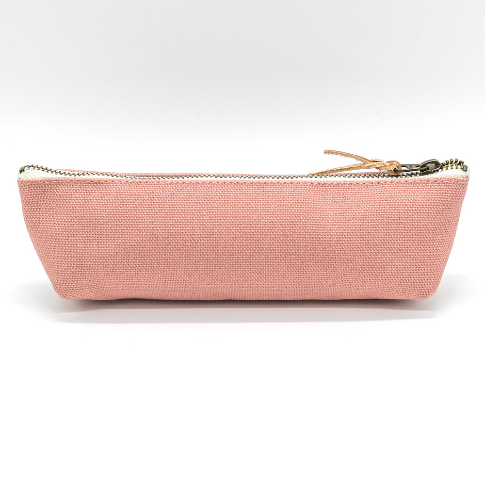 Luddite Kurashiki Canvas Pen Case S - Smoky Pink — lead extended