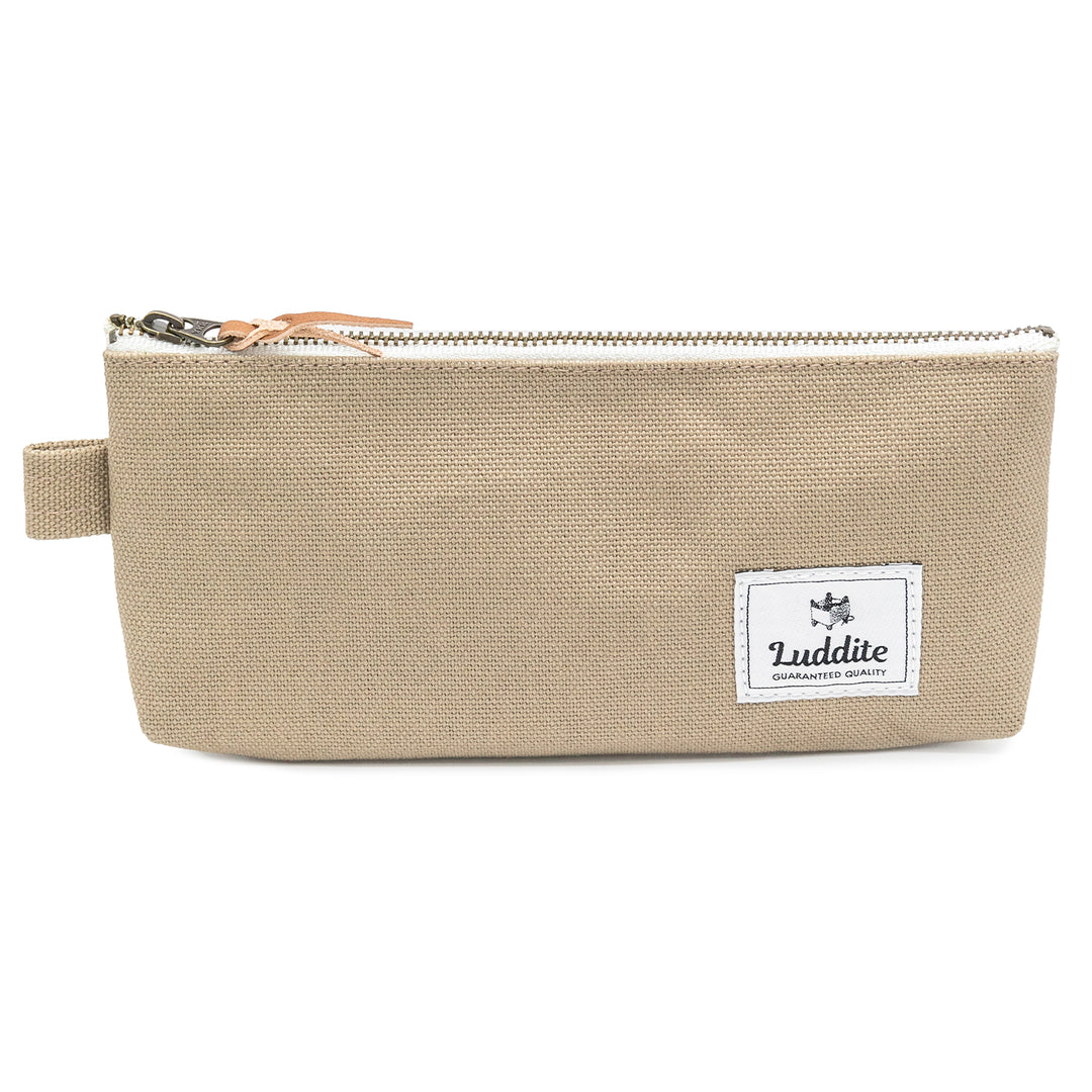 Luddite Kurashiki Canvas Pen Case M - Greige — capped