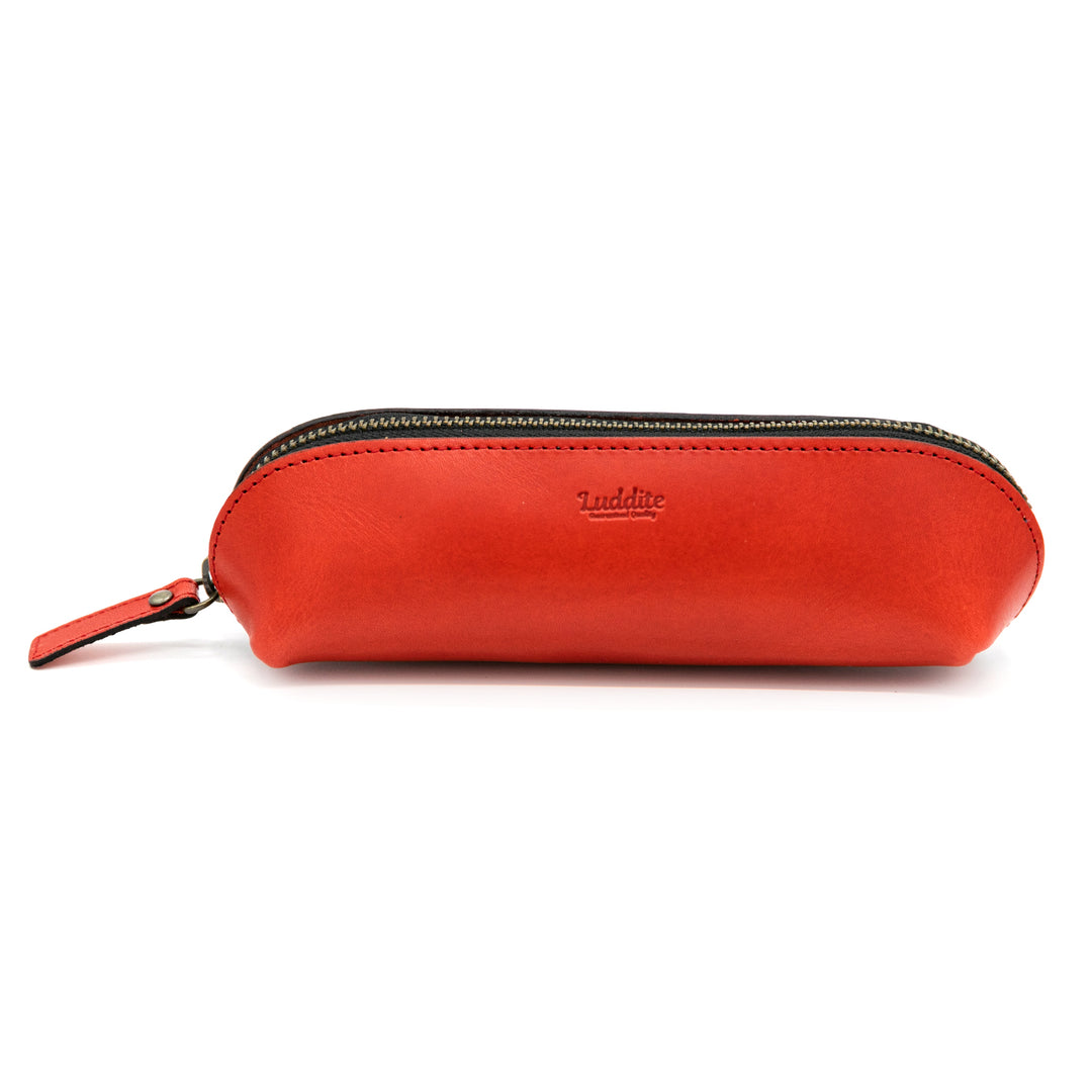 Luddite Trattoria Leather Pen Case - Red — capped