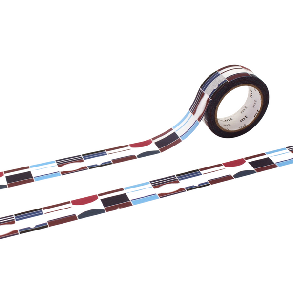 MT 1P Kamoi Retro Design Washi Tape - Label — roll front