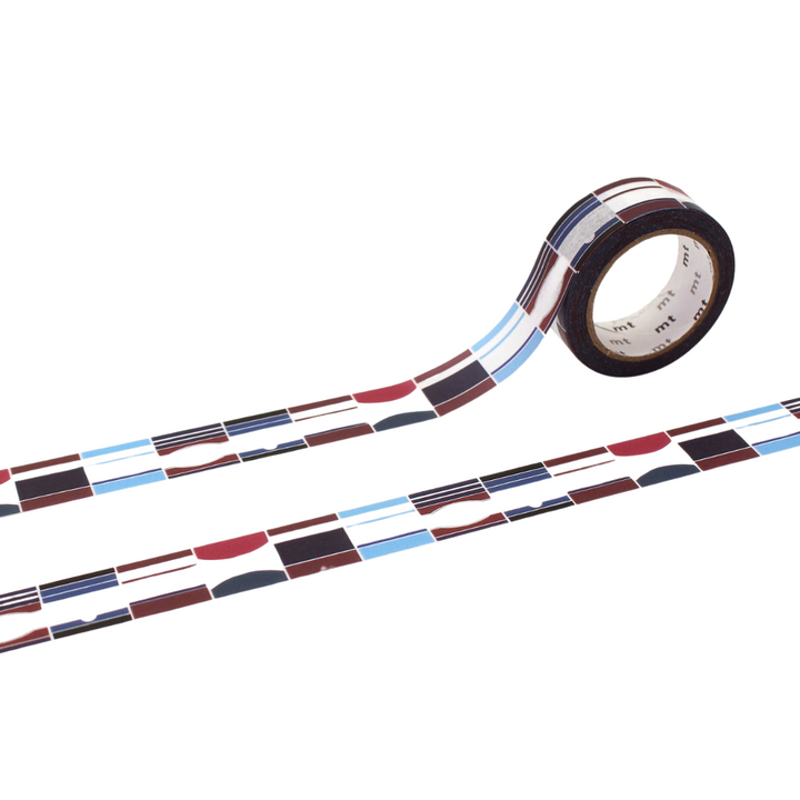 MT 1P Kamoi Retro Design Washi Tape - Label — roll front