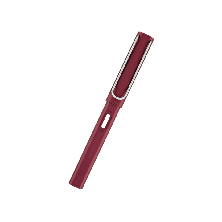 Lamy AL-Star Fountain Pen Black Purple — writing at an angle