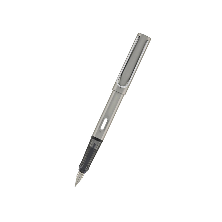 Lamy AL-Star Fountain Pen Graphite — uncapped with cap posted