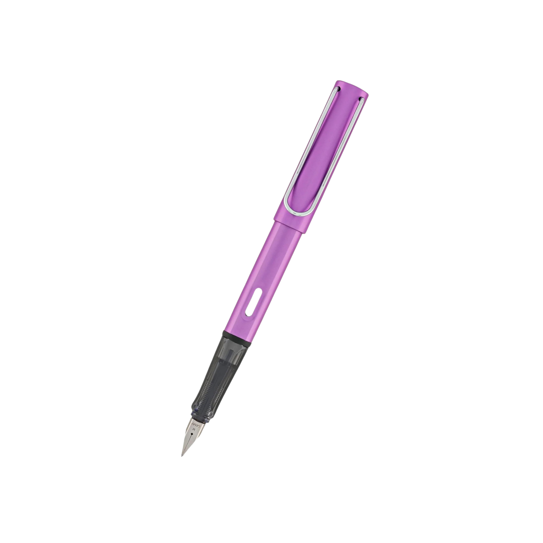Lamy AL-Star Fountain Pen Lilac (Special Edition) — uncapped with cap posted