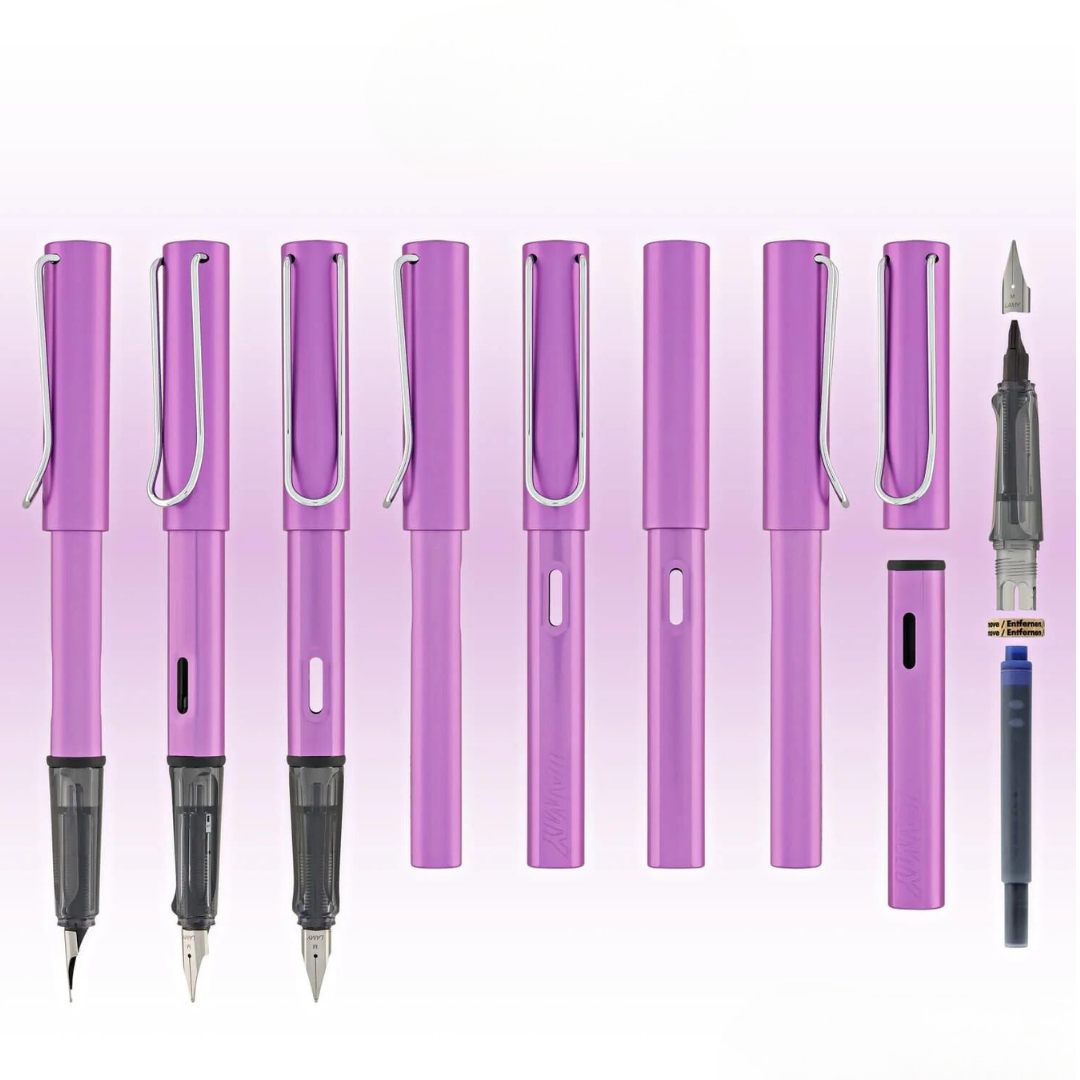 Lamy AL-Star Fountain Pen Lilac (Special Edition) — flat lay